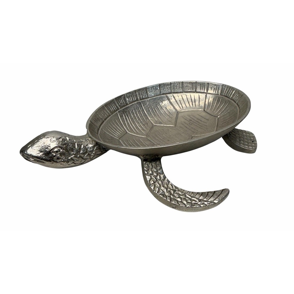 Metal Sea Turtle Trinket Tray Bowl Decor Key Bowl Change Tray Large 14.5 x 12.5
